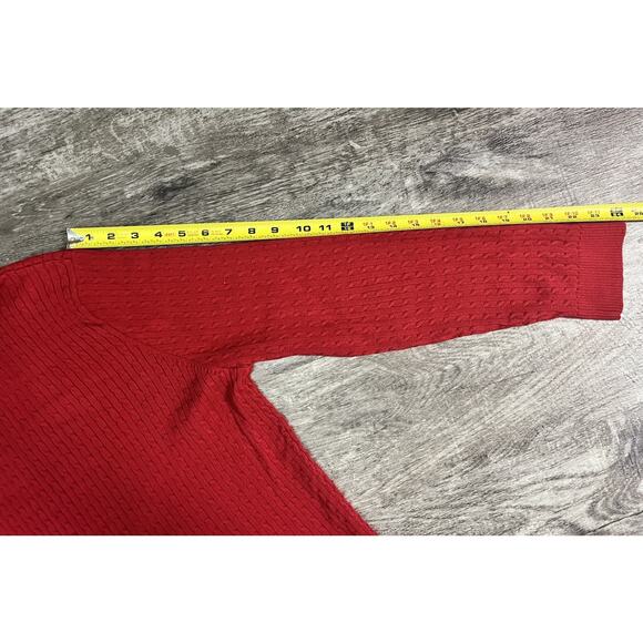 Jeanne Pierre Women’s 1X Red Cable Knit Turtleneck Sweater Plus Size Pullover - Picture 6 of 6